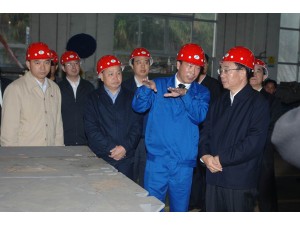 政治局常委賀國強(qiáng)視察蒲圻起重機(jī)械公司。